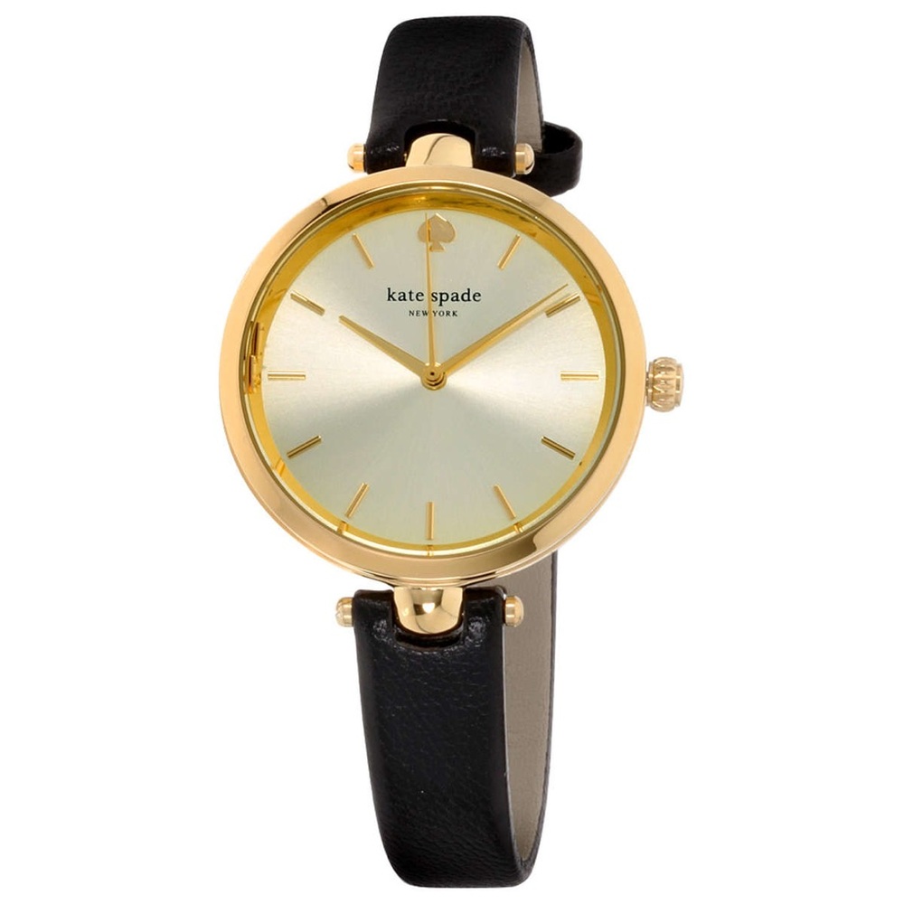 kate spade Gold-Tone Watch with Black Strap